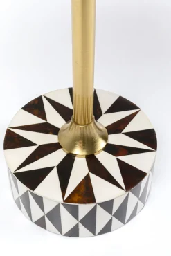 Fashion KARE Design Stolik pomocniczy biało-brązowy MDF i stal Ø40x50 cm - KARE