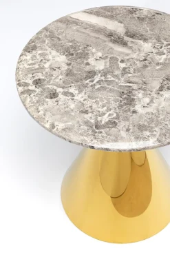 Sale KARE Design Stolik pomocniczy blat kolor marmur podstawa złota stal nierdzewna Ø50 cm - KARE