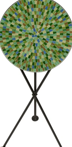 Clearance KARE Design Stolik pomocniczy Clack Mosaic Green Blue Ø35cm - KARE