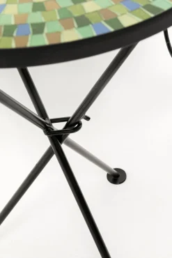 Clearance KARE Design Stolik pomocniczy Clack Mosaic Green Blue Ø35cm - KARE