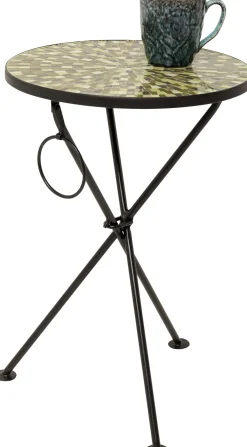 Discount KARE Design Stolik pomocniczy Clack Mosaic Olive Ø35cm - KARE