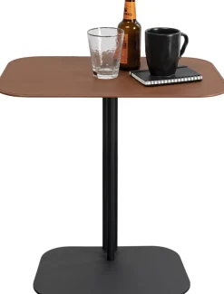 Hot KARE Design Stolik pomocniczy czarno-brązowy blat tapicerowany 61x39 cm - KARE