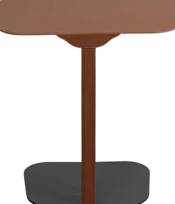 Hot KARE Design Stolik pomocniczy czarno-brązowy blat tapicerowany 61x39 cm - KARE