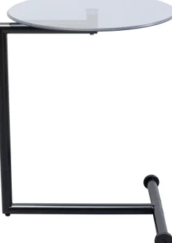 Sale KARE Design Stolik pomocniczy czarny blat szklany okrągły Ø46x63 cm - KARE