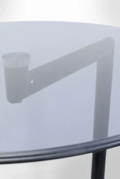 Sale KARE Design Stolik pomocniczy czarny blat szklany okrągły Ø46x63 cm - KARE