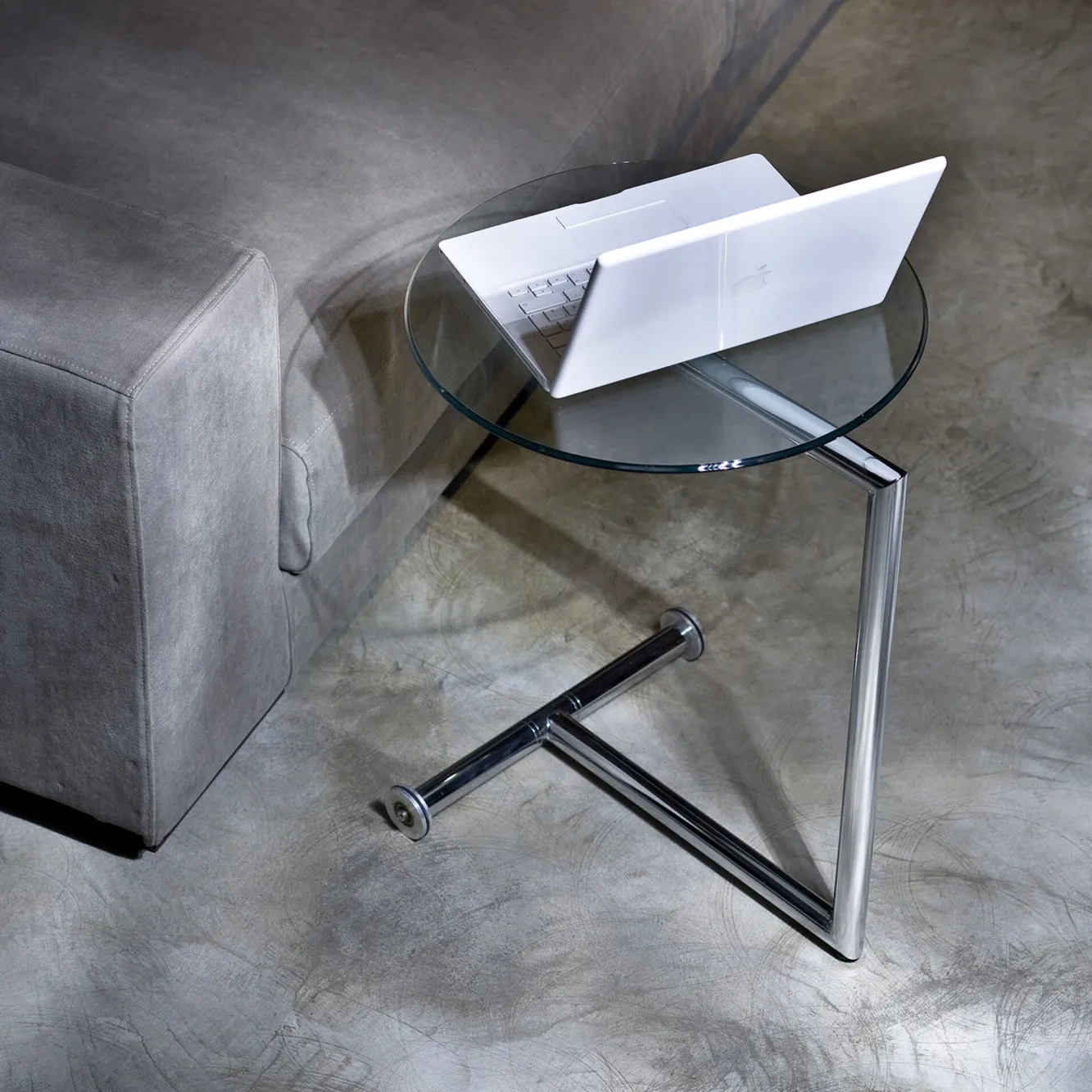 Online KARE Design Stolik pomocniczy Easy Living Ø46 cm transparentno-srebrny - KARE