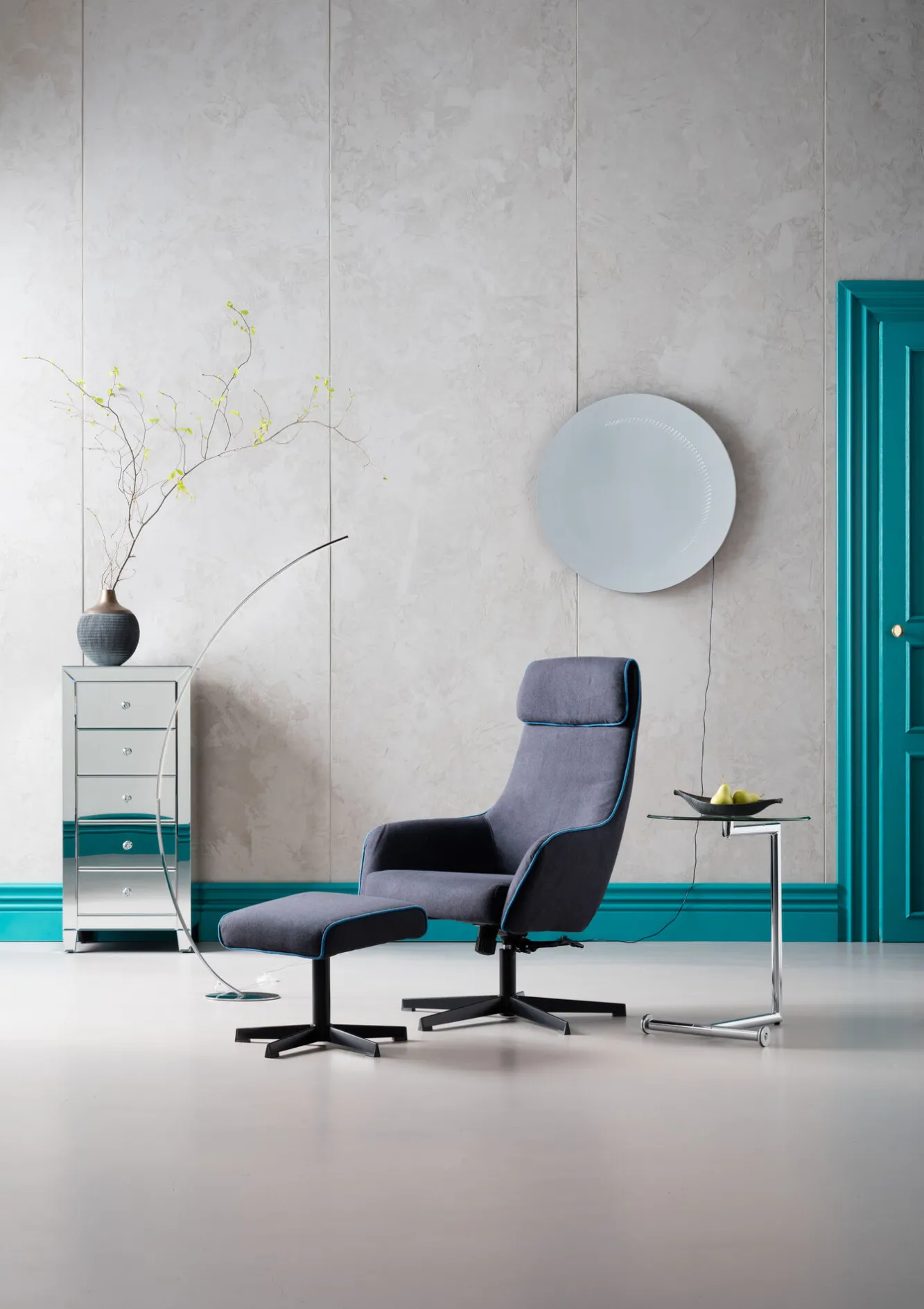 Online KARE Design Stolik pomocniczy Easy Living Ø46 cm transparentno-srebrny - KARE