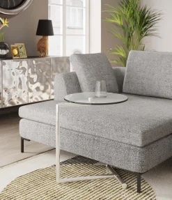 Online KARE Design Stolik pomocniczy Easy Living Ø46 cm transparentno-srebrny - KARE