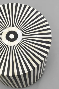 Best KARE Design Stolik pomocniczy ekskluzywny czarno-biały okrągły Ø40x45 cm - KARE