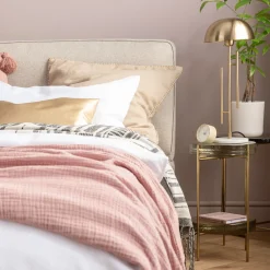 Fashion KARE Design Stolik pomocniczy Ice Double Ø30xH50 cm złoty - blat szklany - KARE