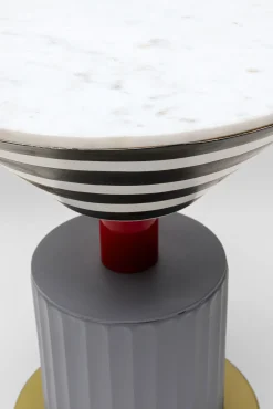 Discount KARE Design Stolik pomocniczy kolorowy z marmurowym blatem Ø35x48 cm - KARE