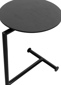 Sale KARE Design Stolik pomocniczy minimalistyczny czarny z okrągłym blatem Ø46 cm - KARE