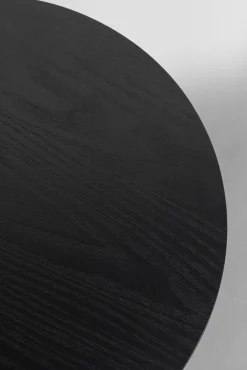 Sale KARE Design Stolik pomocniczy minimalistyczny czarny z okrągłym blatem Ø46 cm - KARE