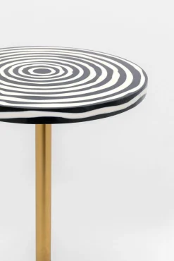 Clearance KARE Design Stolik pomocniczy okrągły biało-czarny wzorzysty Ø25x50 cm - KARE