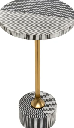 Online KARE Design Stolik pomocniczy okrągły biało-czarny wzór w linie Ø25x50 cm - KARE