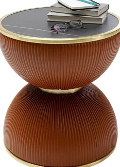 Online KARE Design Stolik pomocniczy okrągły brązowy blat czarny Ø47 cm - KARE