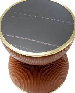 Online KARE Design Stolik pomocniczy okrągły brązowy blat czarny Ø47 cm - KARE