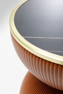 Online KARE Design Stolik pomocniczy okrągły brązowy blat czarny Ø47 cm - KARE