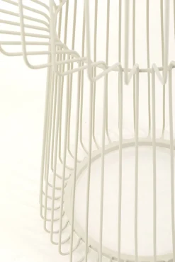 Hot KARE Design Stolik pomocniczy okrągły szkło transparentne i stal biała Ø38x48 cm - KARE