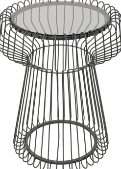 Online KARE Design Stolik pomocniczy okrągły szkło transparentne i stal czarna Ø38x48 cm - KARE