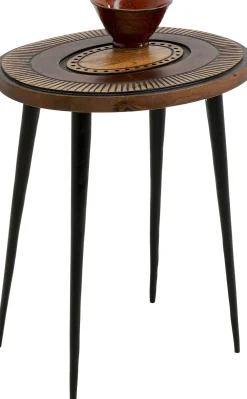 Outlet KARE Design Stolik pomocniczy owalny boho drewno mango i stal 40x30 cm - KARE