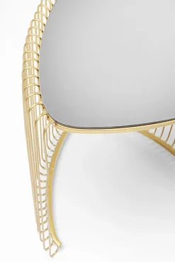 Best KARE Design Stoliki pomocnicze złote blaty trójkątne szklane 2-set - KARE