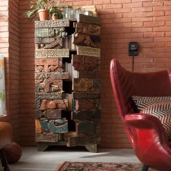 Best KARE Design Szafa Shanti Surprise Puzzle 85x180 cm kolorowa - KARE