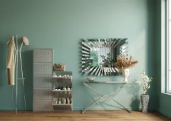 Outlet KARE Design Szafka na buty Caruso 50x170 cm srebrna - KARE