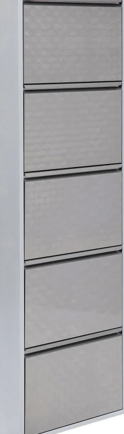 Outlet KARE Design Szafka na buty Caruso 50x170 cm srebrna - KARE