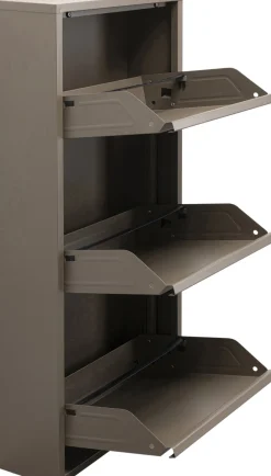 Clearance KARE Design Szafka na buty stalowa 3 półki kolor taupe 50x103 cm - KARE