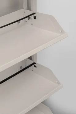 Hot KARE Design Szafka na buty stalowa 4 półki kolor kremowy 50x136 cm - KARE