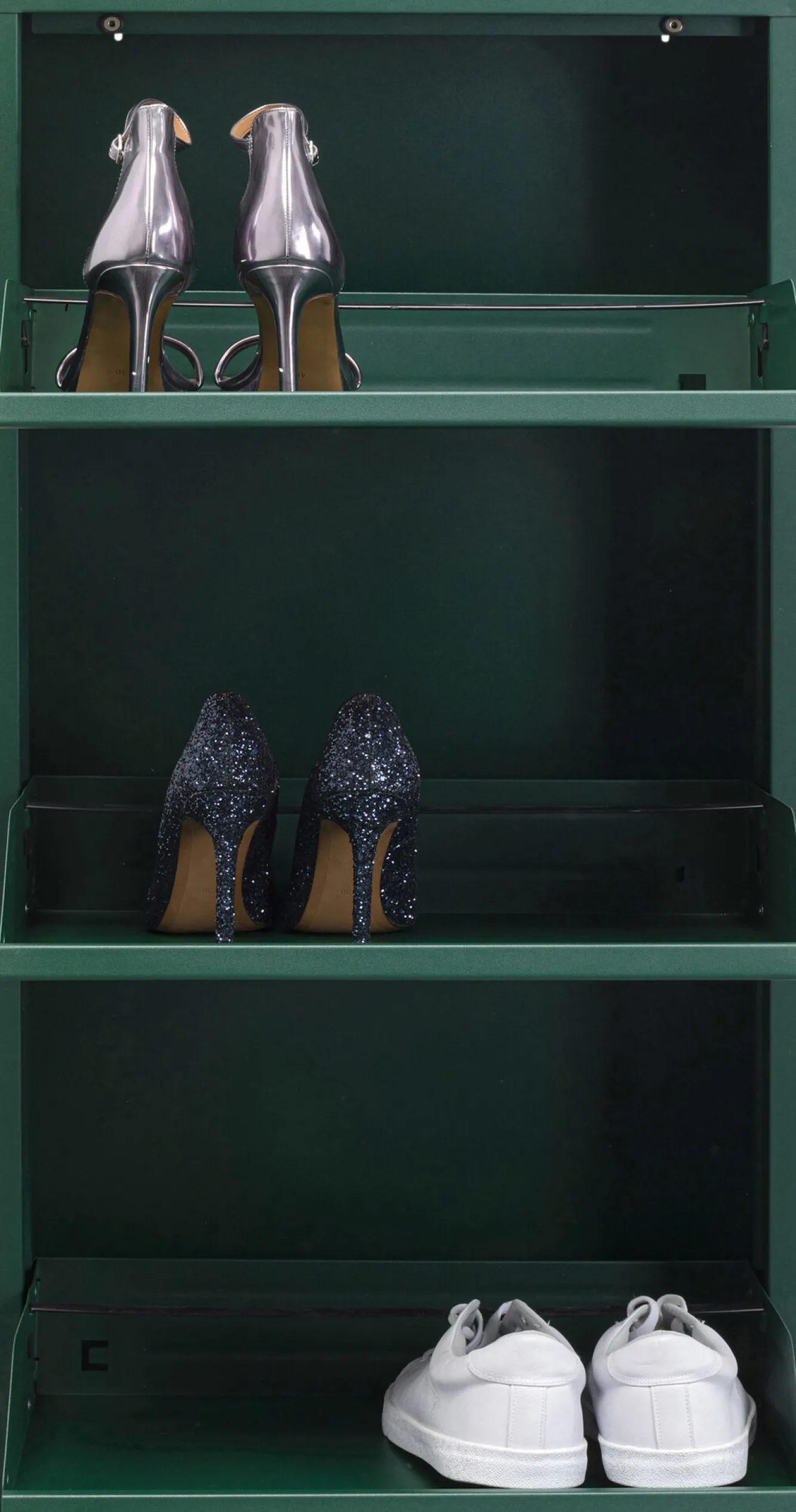 Outlet KARE Design Szafka na buty stalowa 3 półki kolor zielony 50x103 cm - KARE