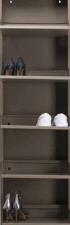 Sale KARE Design Szafka na buty stalowa 5 półek kolor taupe 50x170 cm - KARE