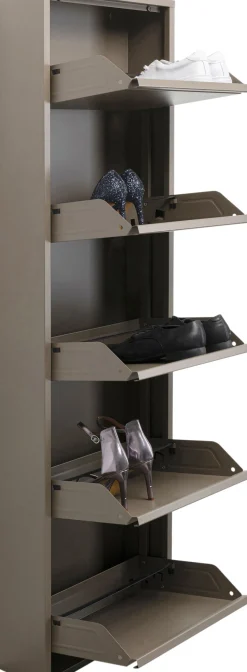 Sale KARE Design Szafka na buty stalowa 5 półek kolor taupe 50x170 cm - KARE