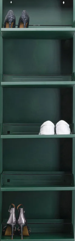 Online KARE Design Szafka na buty stalowa 5 półek kolor zielony 50x170 cm - KARE