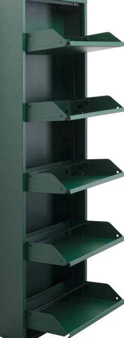 Online KARE Design Szafka na buty stalowa 5 półek kolor zielony 50x170 cm - KARE
