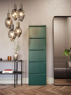Online KARE Design Szafka na buty stalowa 5 półek kolor zielony 50x170 cm - KARE