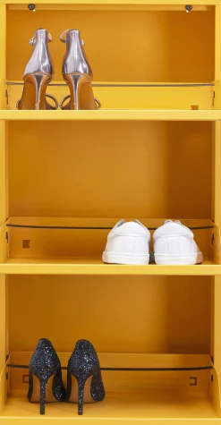 Online KARE Design Szafka na buty stalowa 3 półki kolor żółty 50x103 cm - KARE