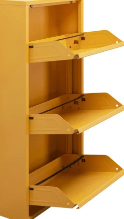 Online KARE Design Szafka na buty stalowa 3 półki kolor żółty 50x103 cm - KARE