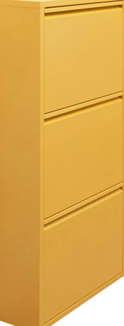 Online KARE Design Szafka na buty stalowa 3 półki kolor żółty 50x103 cm - KARE