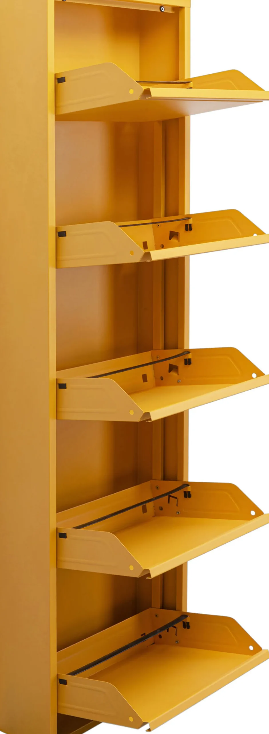 Outlet KARE Design Szafka na buty stalowa 5 półek kolor żółty 50x170 cm - KARE