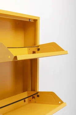 Outlet KARE Design Szafka na buty stalowa 5 półek kolor żółty 50x170 cm - KARE