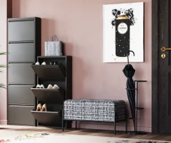 Sale KARE Design Szafka na buty stalowa czarna 5 przegródek 50x173 cm - KARE