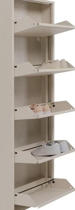 Discount KARE Design Szafka na buty stalowa kremowa 5 przegródek 50x173 cm - KARE
