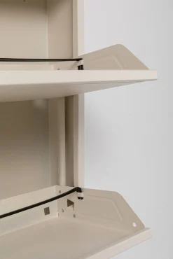 Discount KARE Design Szafka na buty stalowa kremowa 5 przegródek 50x173 cm - KARE