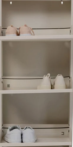 Hot KARE Design Szafka na buty stalowa kremowa 3 przegródki 50x104 cm - KARE