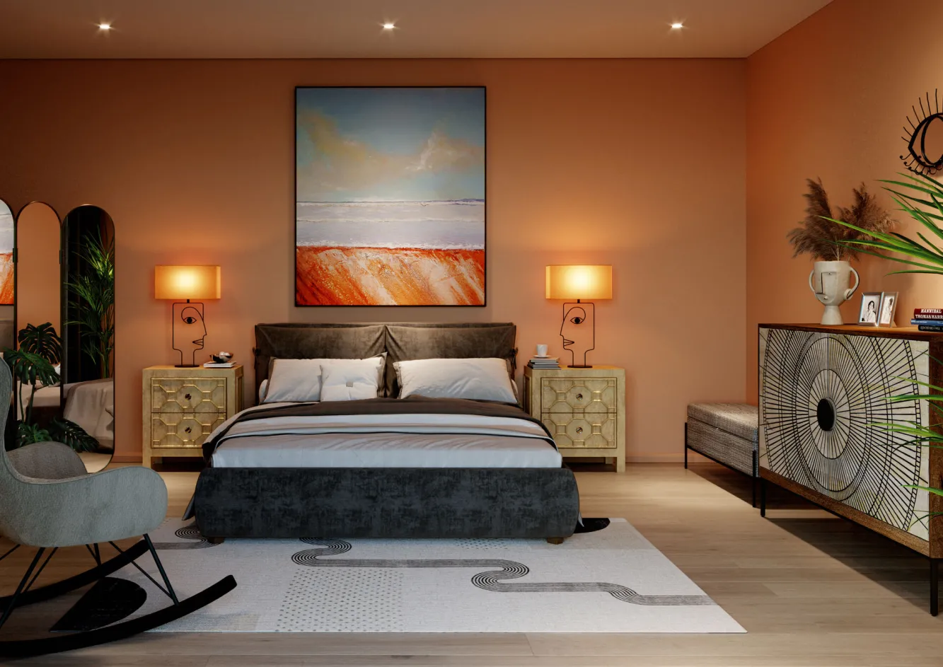 Best KARE Design Szafka nocna Alhambra 59x65 cm szampańska - KARE