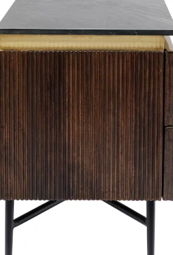 New KARE Design Szafka nocna Catalina 51x58 cm drewno mango ciemnobrązowe - blat marmur - KARE