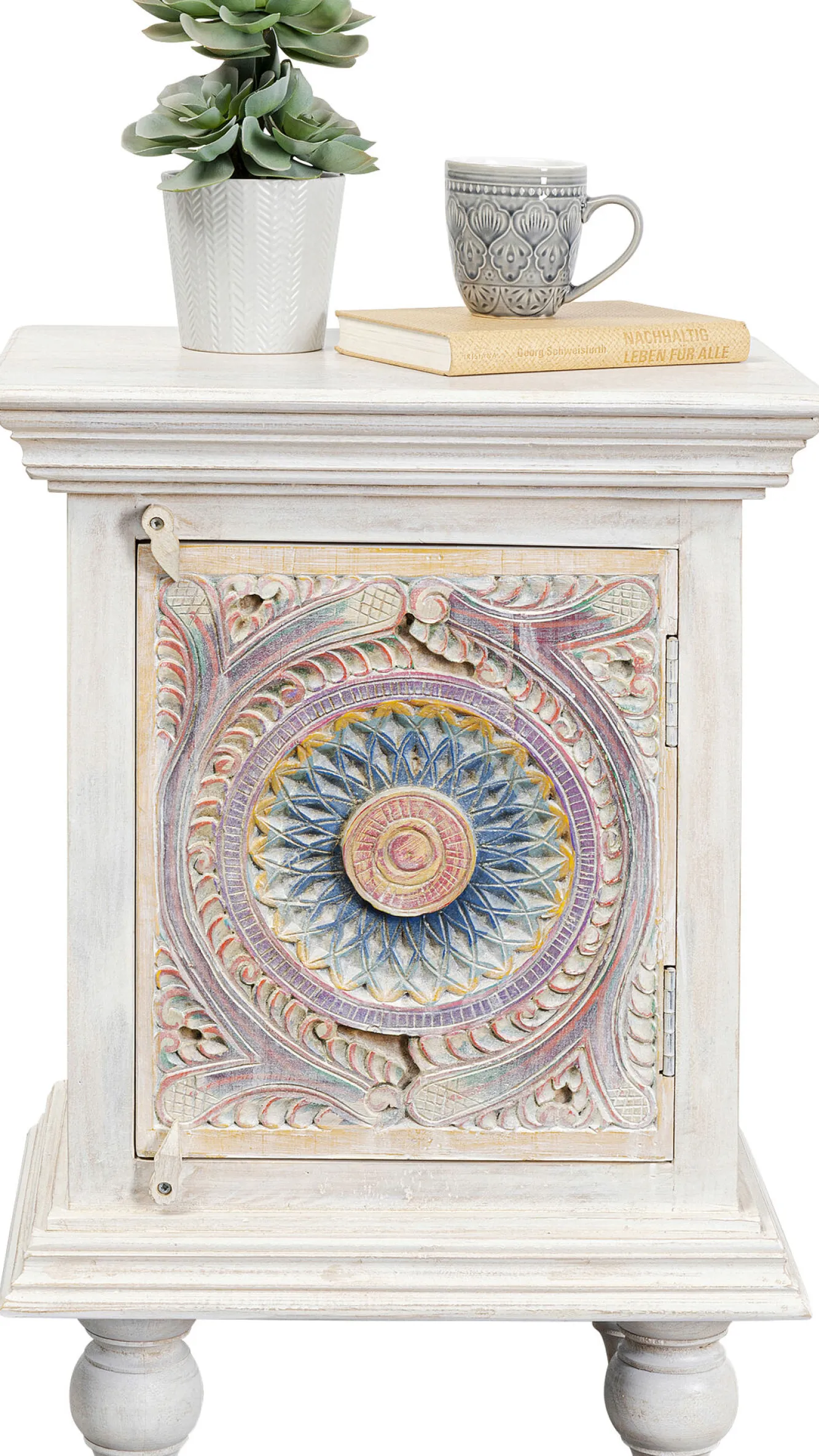 Hot KARE Design Szafka nocna 1-drzwiowa z drewna mango front kolorowy 50x70 cm - KARE