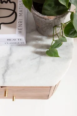 New KARE Design Szafka nocna Grace 50x55 cm drewno mango - blat marmur - KARE